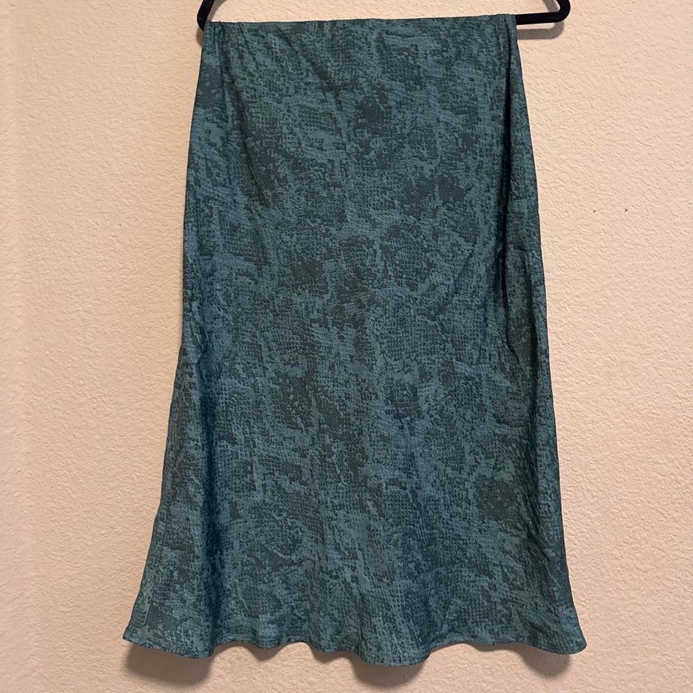 Teal Patterned A-Line Women's Skirt